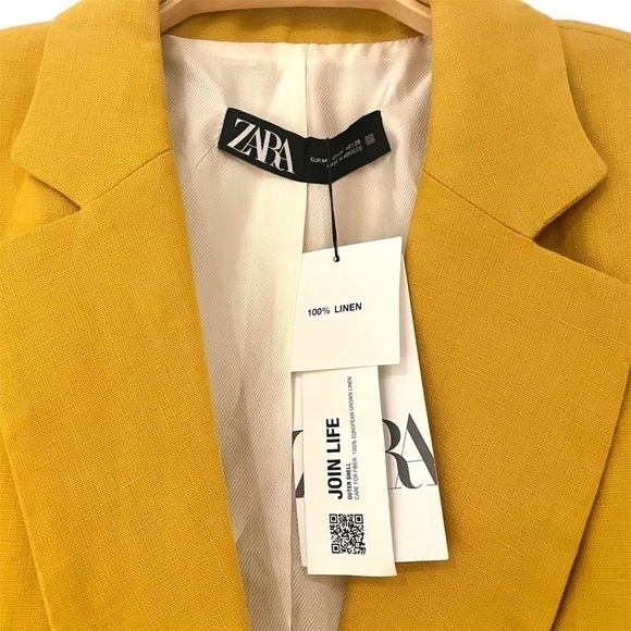 New ZARA Patch Pocket Linen Jacket - Picture 11 of 11